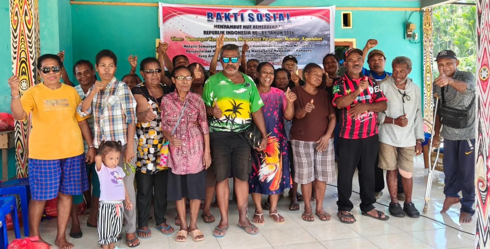 Ondofolo Kampung Waena Richard Ohee Gelar Baksos dan Imbau Warga Pasang Bendera Menyambut HUT RI ke-81 di Jayapura