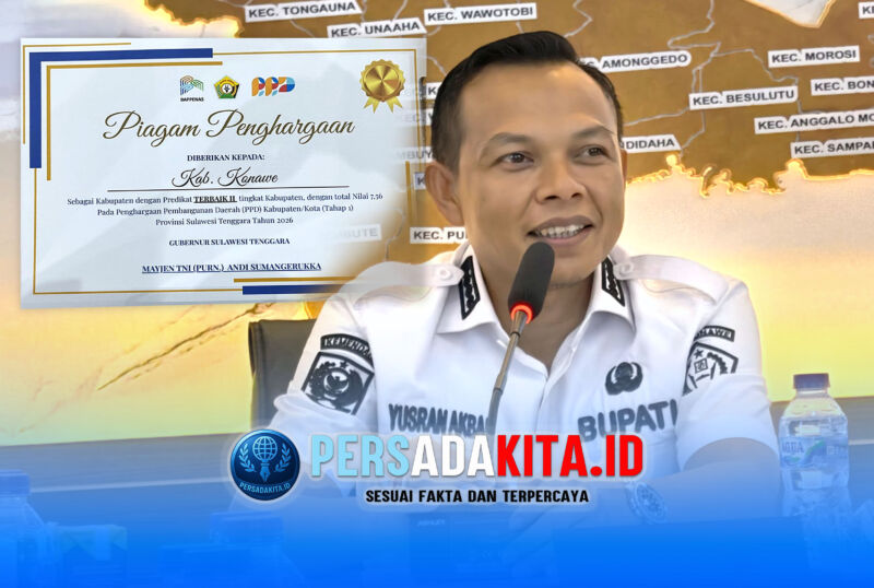 Konawe Raih Nilai 7,56 di PPD Sultra 2026, Bupati Yusran Akbar Targetkan Peringkat Pertama Tahun Depan