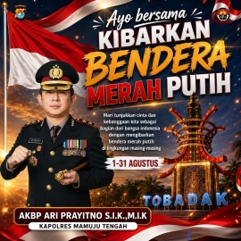 Kapolres Mamuju Tengah Ajak Warga Kibarkan Merah Putih Sepanjang Agustus, Ini Alasannya