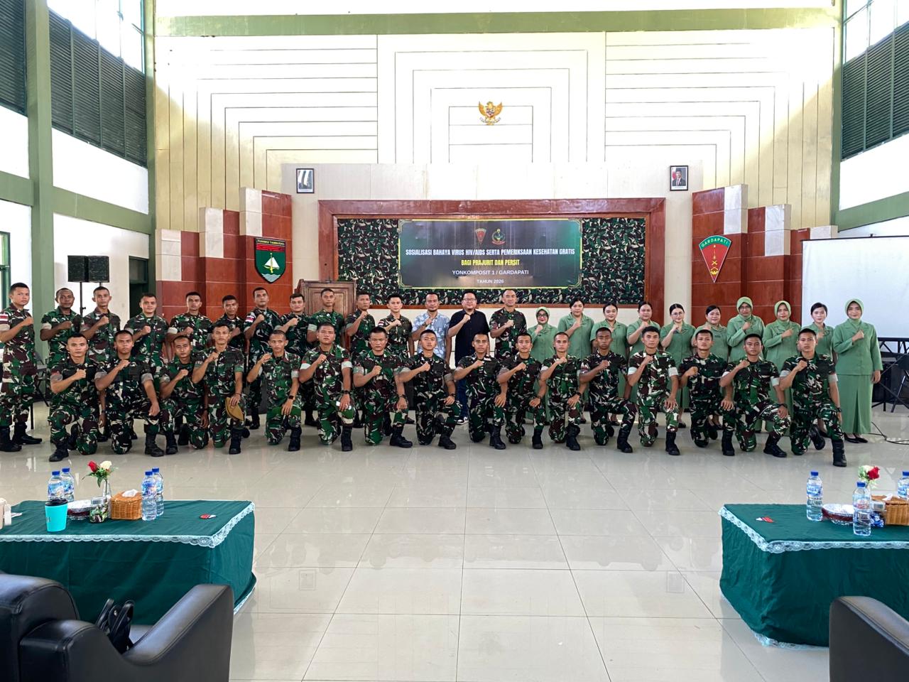 Yonkomposit 1 Gardapati dan Dinkes Natuna Edukasi 150 Prajurit soal Bahaya HIV/AIDS, Ada Sesi Tanya Jawab Interaktif