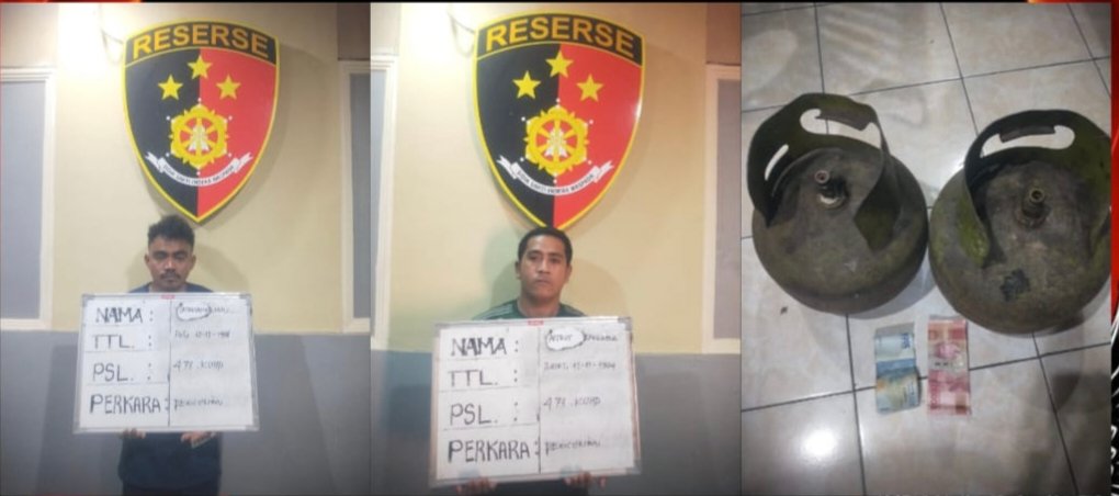 Curi 2 Tabung Gas 3 Kg dari Toko di Denpasar Timur, Dua Pria Asal NTT dan NTB Dibekuk Polisi