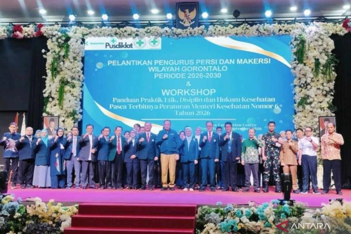 PERSI Gorontalo Dilantik untuk Periode 2026-2030, Dinkes Tekankan Mutu dan Keselamatan Pasien