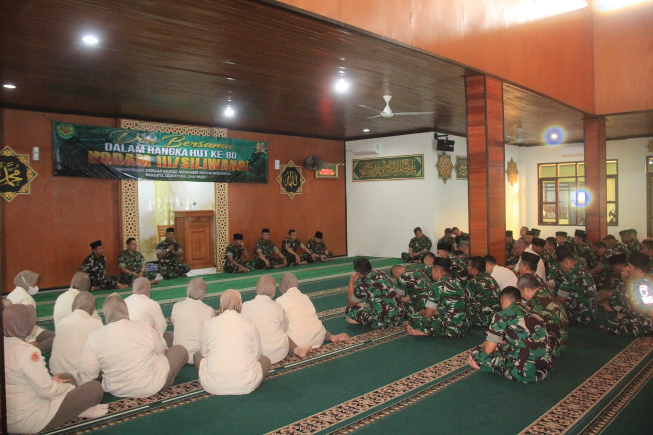 Doa Bersama Kodim 0612 Tasikmalaya Peringati HUT ke-80 Kodam III/Siliwangi, Perkuat Sinergi TNI-Rakyat