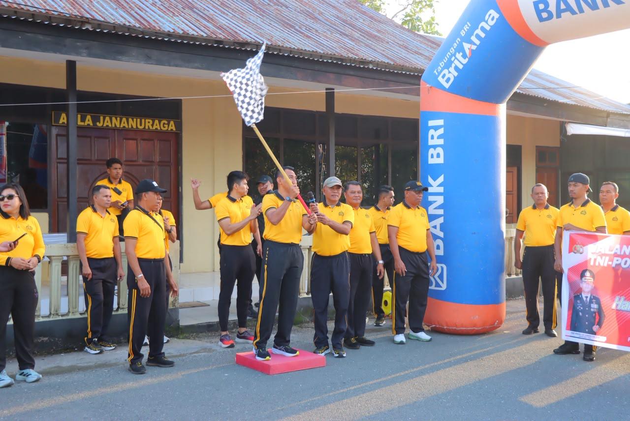 Sambut HUT Bhayangkara ke-80, Polres Tual Gelar Jalan Santai dan Olahraga Bersama, Ratusan Peserta Antusias