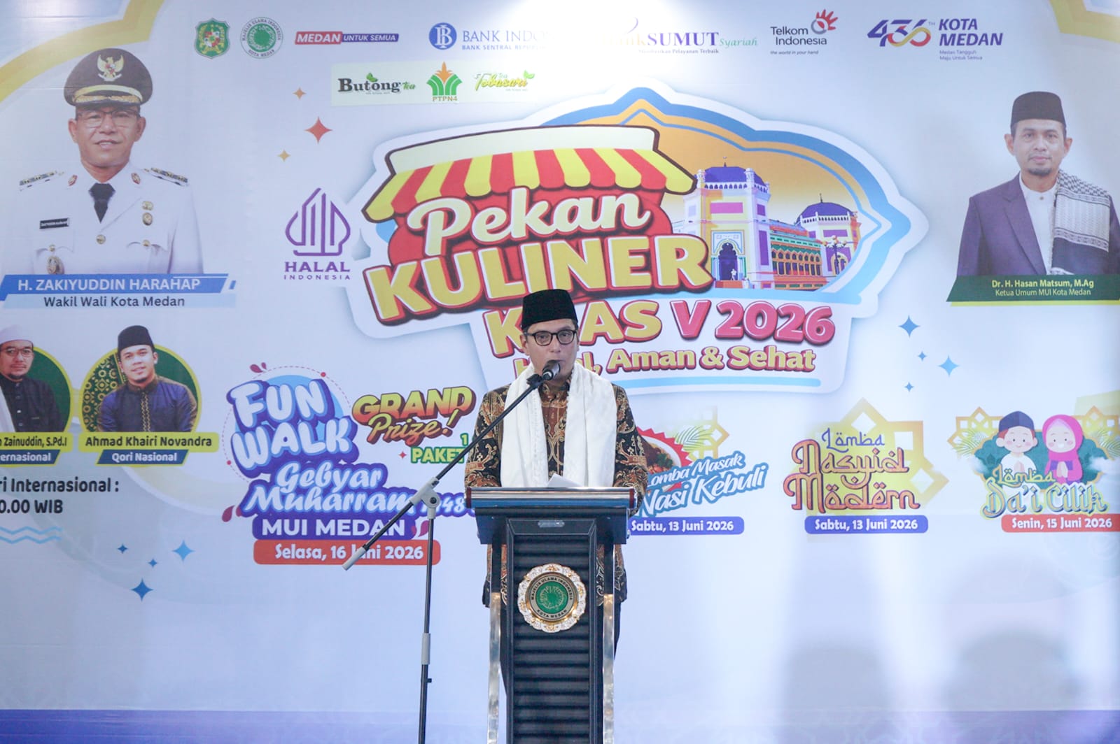 Pekan Kuliner Medan Dibuka Rico Waas, 68 Stan UMKM Wajib Tampilkan Ikon Khas Kota