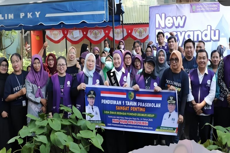 Disdik Palangka Raya Gencar Sosialisasi Wajib Belajar Satu Tahun Prasekolah, 42 Orang Tua Ikut di Posyandu Pondok Sultan