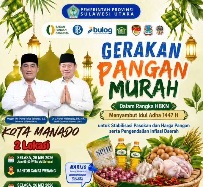 Pemprov Sulut Gelar GPM dan Lima Langkah Taktis Amankan Pasokan Bawang Merah Jelang Idul Adha 2026, Harga Cabai Rawit Tembus Rp 65.000 per Kg