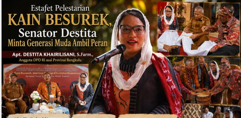 Anggota DPD RI Destita Khairilisani Dorong Kain Besurek Bengkulu Naik Kelas, Generasi Muda Jadi Kunci Ekonomi Kreatif