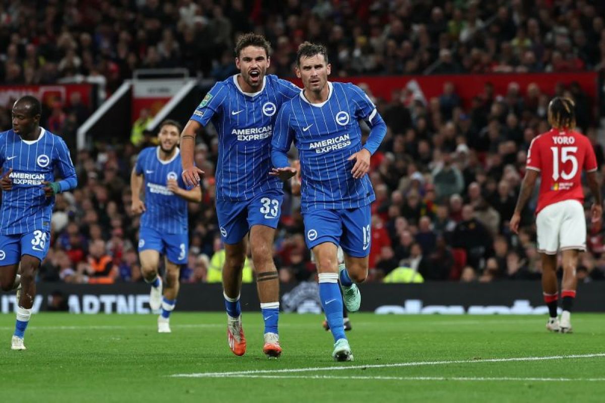 Brighton Tumbangkan Manchester United 3-2 di Old Trafford, Setan Merah Tersingkir dari Piala Liga