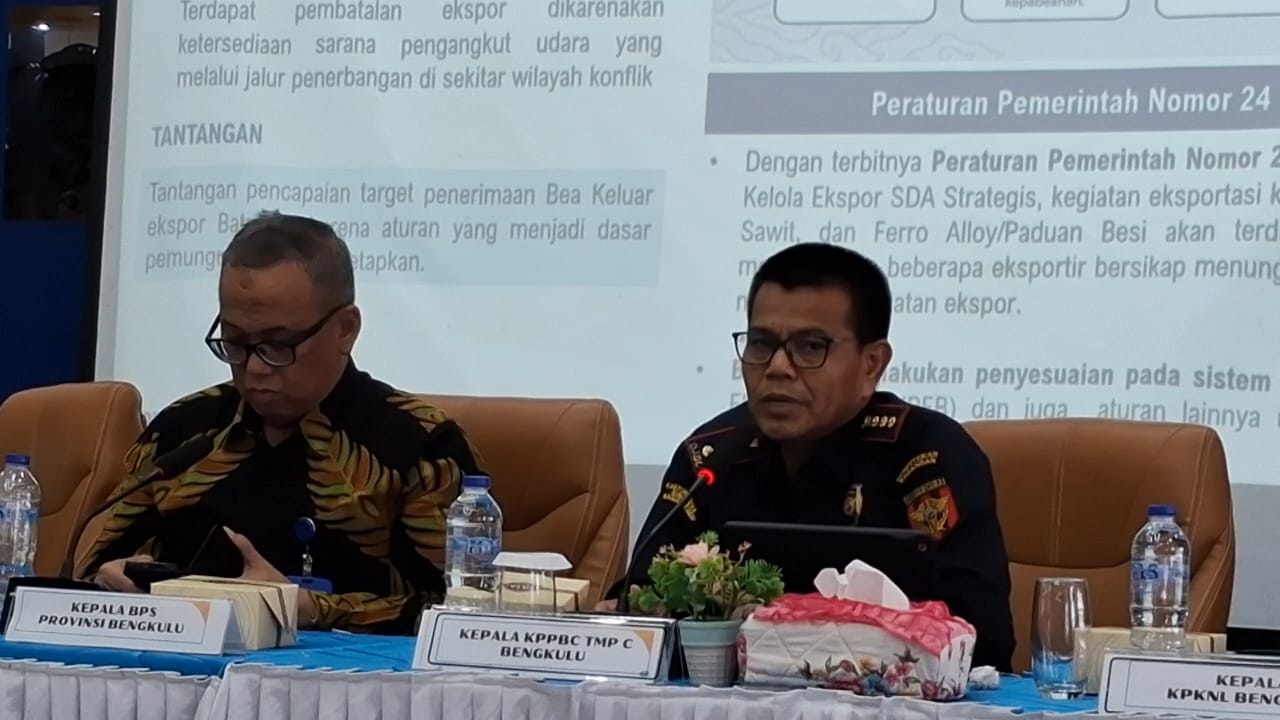 Ekspor Bengkulu Tembus Rp418,7 Miliar di Semester I 2026, Penerimaan Bea Cukai Melonjak 3.683 Persen
