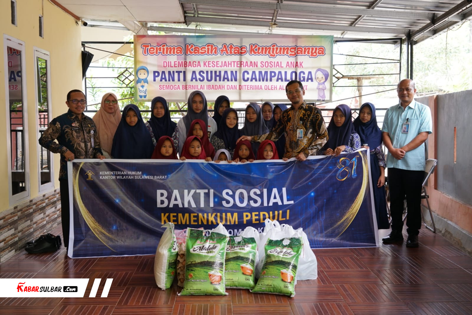 Sambut Hari Pengayoman ke-81, Kanwil Kemenkum Sulbar Bagikan Bantuan ke Dua Panti Asuhan di Mamuju