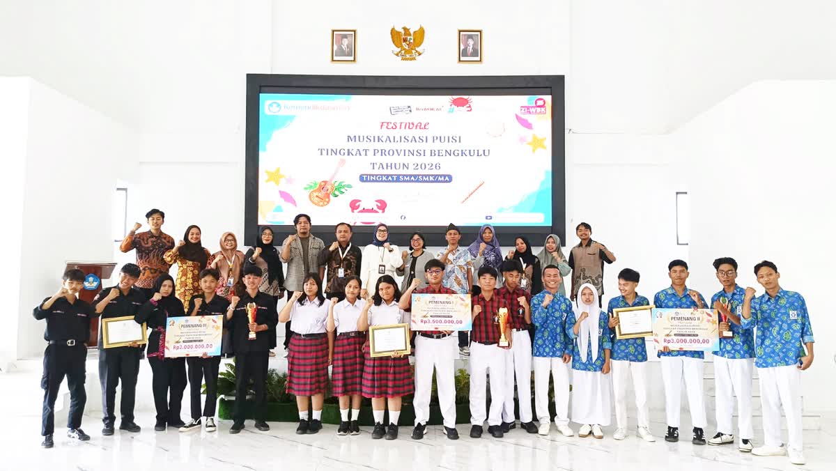 Balai Bahasa Bengkulu Resmi Umumkan Juara Festival Musikalisasi Puisi 2026, Dua Sekolah Wakili Provinsi ke Tingkat Nasional