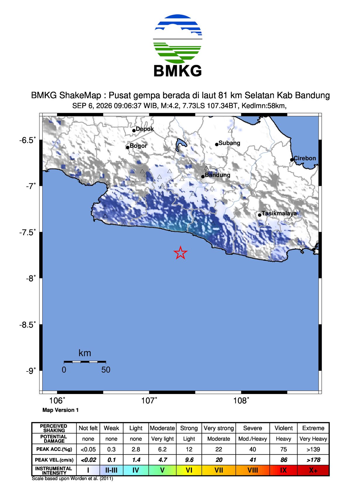 BMKG Catat Gempa M 4,2 Guncang Bandung, Getaran Terasa hingga Garut