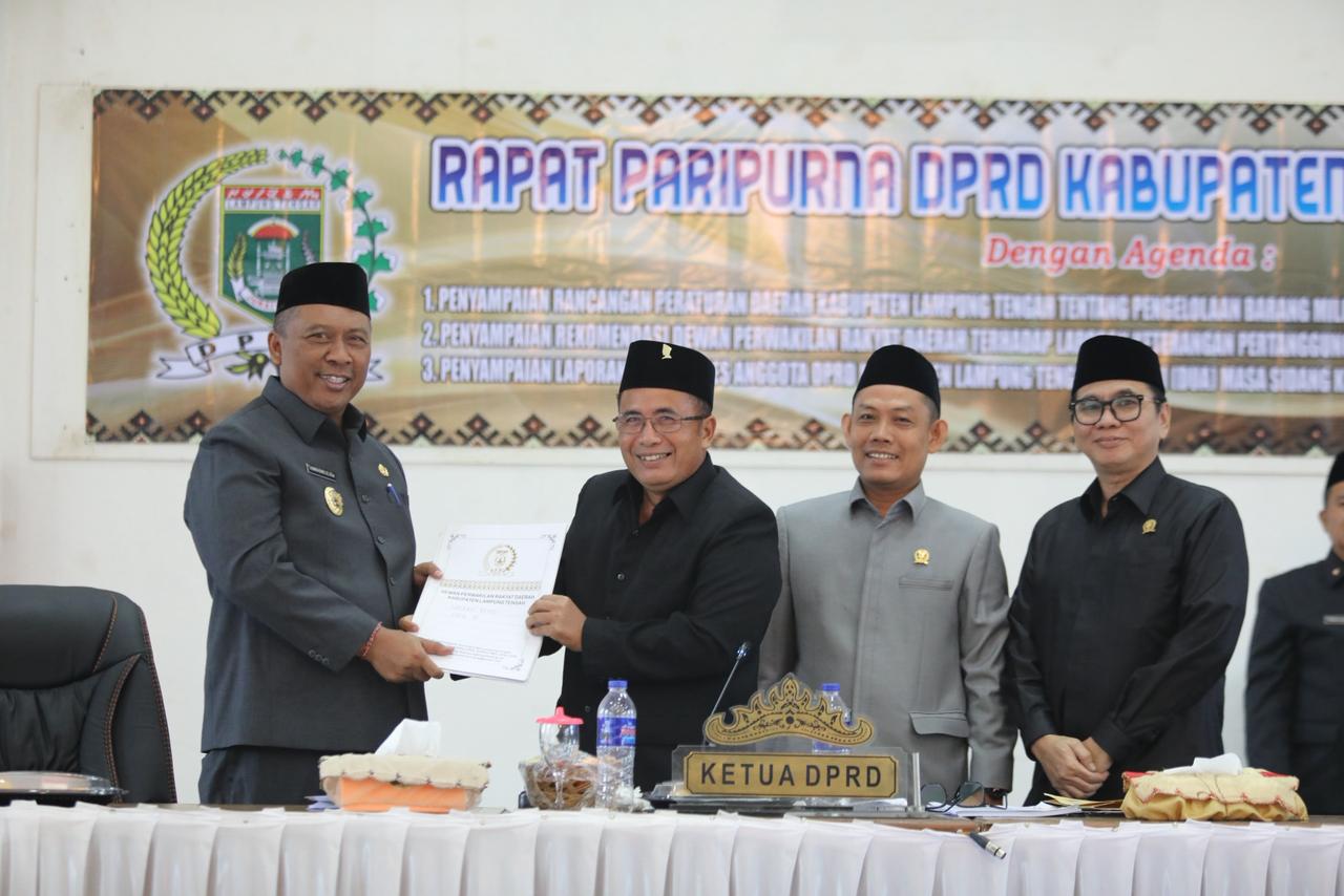 Plt Bupati Lampung Tengah I Komang Koheri Bawa Raperda Pengelolaan Aset Daerah ke Paripurna DPRD, Ini 3 Agendanya