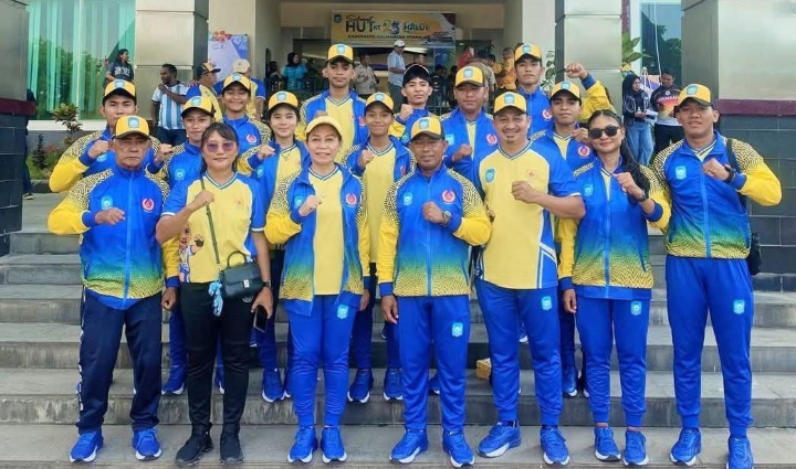 Ketua FORKI Halut Maria Silfi Deyabora Tongo Tongo Hadiri Pelepasan 16 Atlet Karate ke Porprov V Maluku Utara