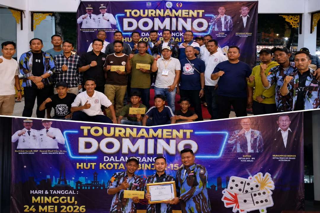 Turnamen Domino HUT ke-154 Binjai Digelar, 64 Tim Bertanding dan DPD IPK Dinilai Jadi Motor Penggerak Olahraga