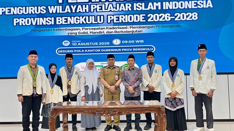 Pemprov Bengkulu Lantik Pengurus PII 2026-2028, Zulfi Ikhsan Akbar Pimpin Kaderisasi Pelajar Berintegritas