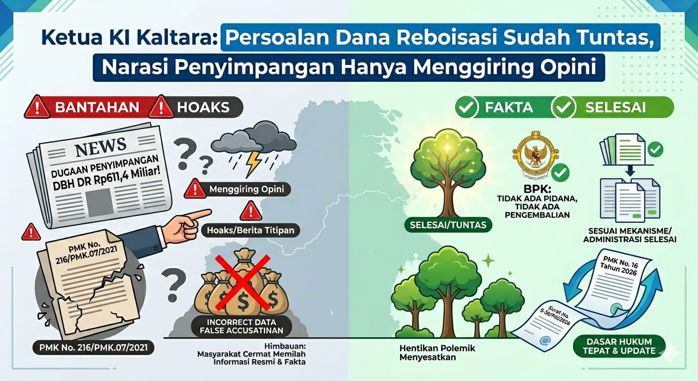 Ketua KI Kaltara Bantah Narasi Dugaan Penyimpangan Dana Reboisasi Rp611,4 Miliar: Persoalan Sudah Tuntas
