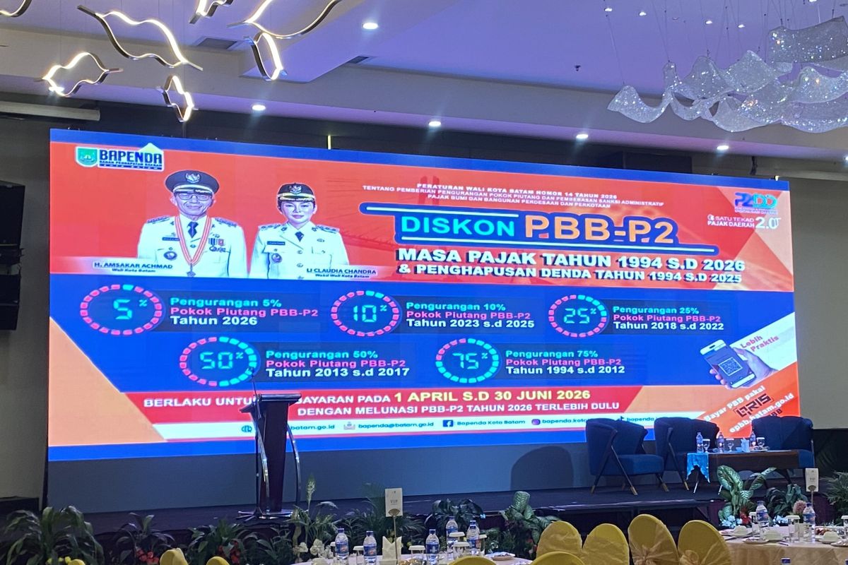 94.015 Wajib Pajak di Batam Manfaatkan Diskon PBB-P2, Total Pembayaran Capai Rp 92,23 Miliar