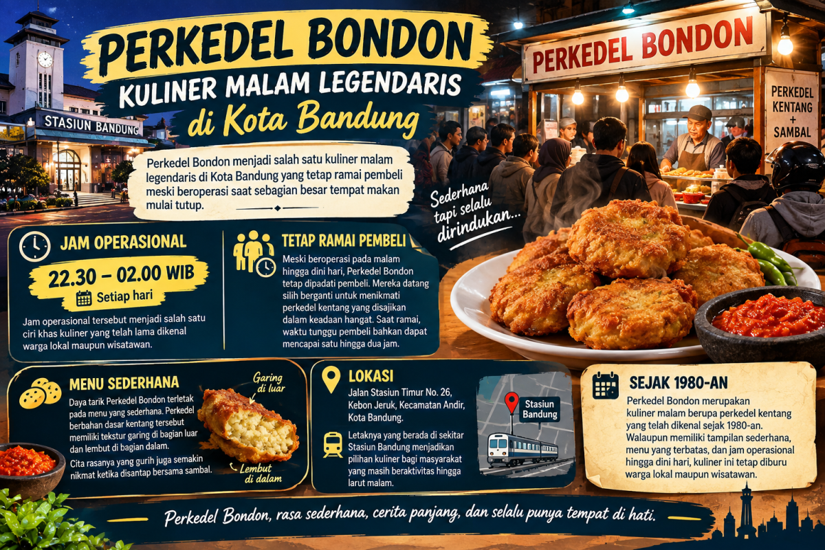 Perkedel Bondon Bandung, Kuliner Malam Legendaris Sejak 1980-an yang Buka Pukul 22.30-02.00 WIB