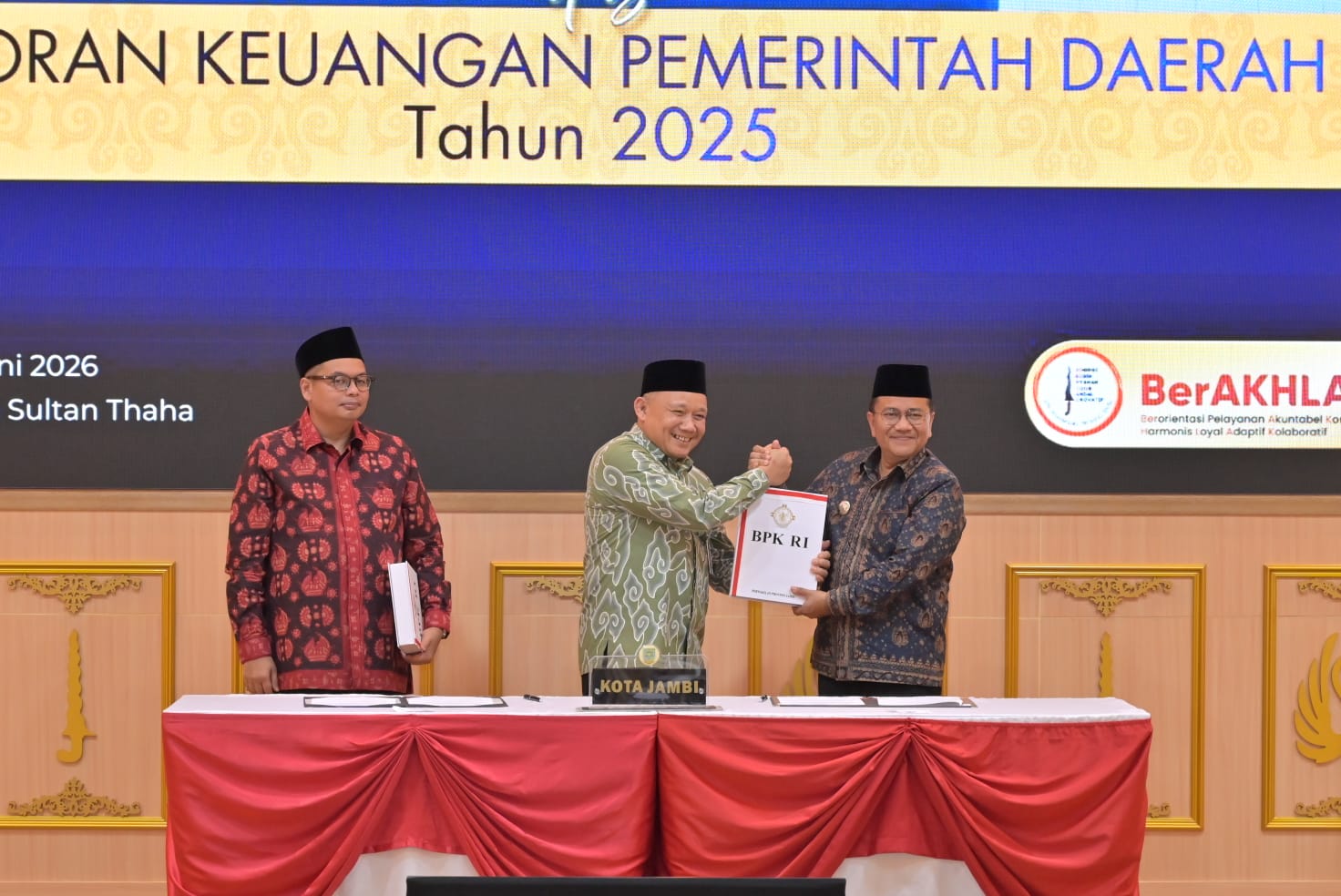 Pemkot Jambi Kembali Raih Opini WTP dari BPK untuk Ke-10 Kalinya Berturut-Turut, Wali Kota Sebut Kado HUT ke-80