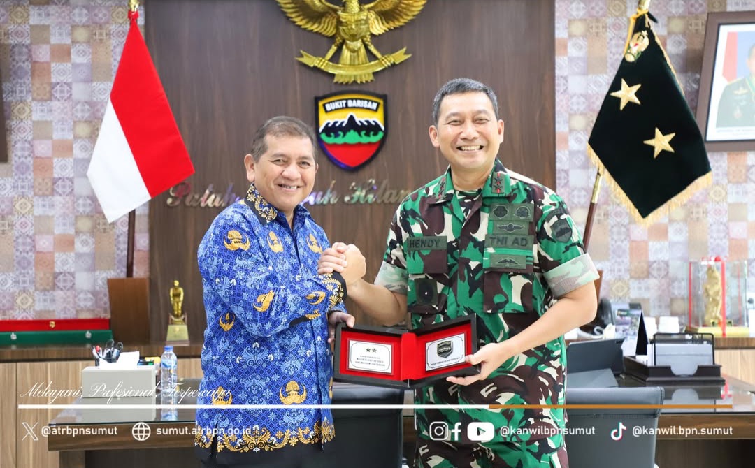 Kakanwil BPN Sumut Temui Pangdam I/BB, Bahas Pengamanan Aset Negara dan Sengketa Tanah