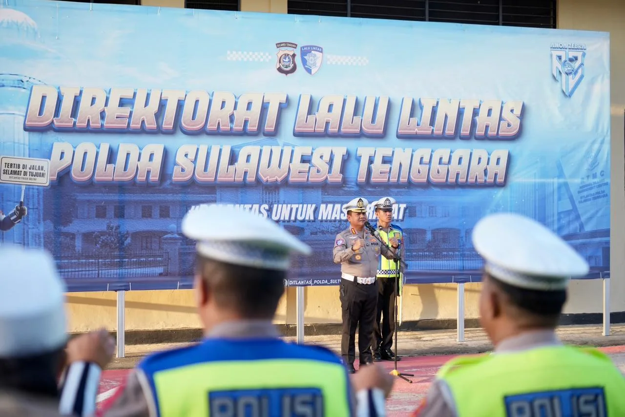 Dirlantas Polda Sultra Pimpin Apel Pagi Jelang Hari Bhayangkara ke-80, Inovasi SIMPUL Dapat Restu Kakorlantas
