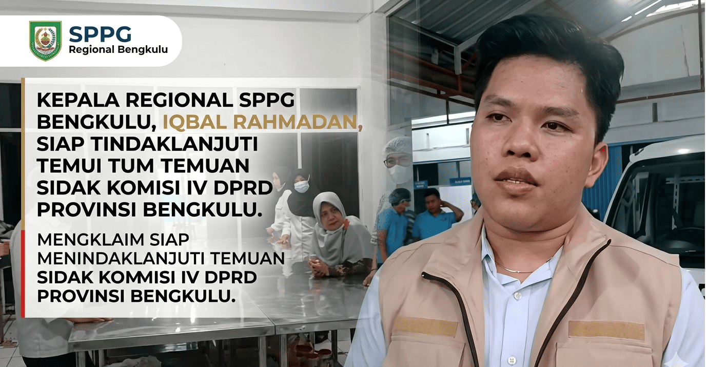 DPRD Bengkulu Sidak Dapur Gizi, Kepala SPPG Iqbal Rahmadan Janji Perbaiki Higienitas hingga Distribusi
