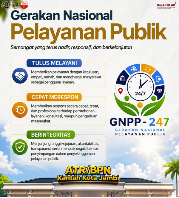Kantah Kota Jambi Terapkan Tiga Pilar Budaya Kerja untuk Wujudkan Pelayanan Pertanahan Prima
