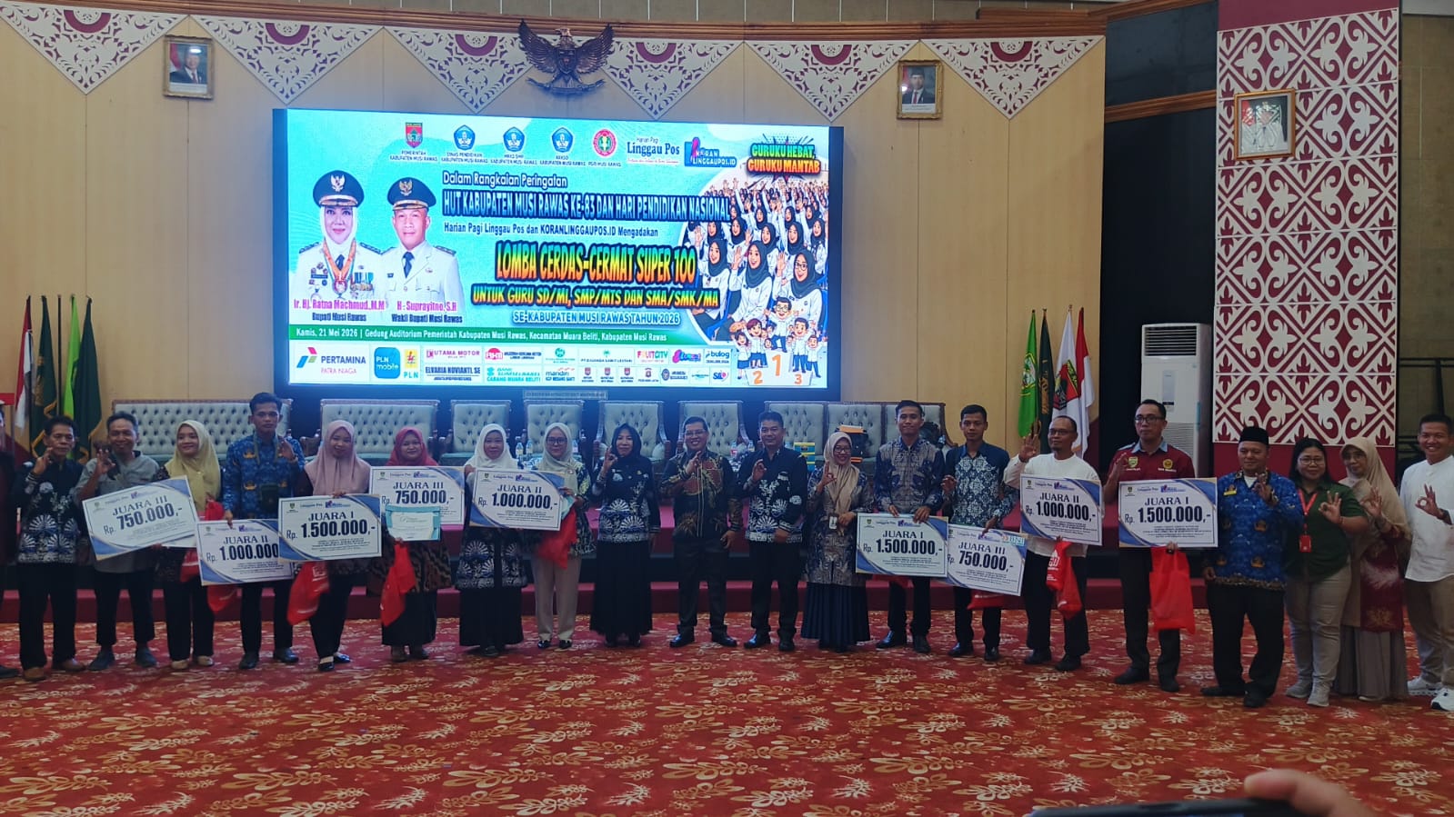 374 Guru SD, SMP, dan SMA di Musi Rawas Ikut Lomba Cerdas Cermat Super 100, Ini Daftar Pemenangnya
