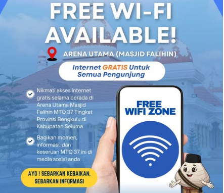 Pemkab Seluma Sediakan Free WiFi di Arena MTQ XXXVII, Buka Akses Digital untuk Ribuan Pengunjung Masjid Falihin
