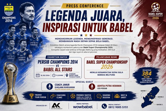 Laga Ekshibisi Babel All Stars vs Legenda Persib Juara ISL 2014 Digelar 18 Juli, Momentum Kebangkitan Sepak Bola Bangka Belitung