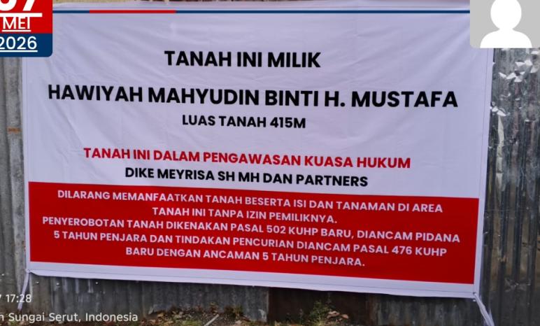 Ahli Waris Pagar Kantor DPD Golkar Kota Bengkulu Terkait Sengketa Lahan