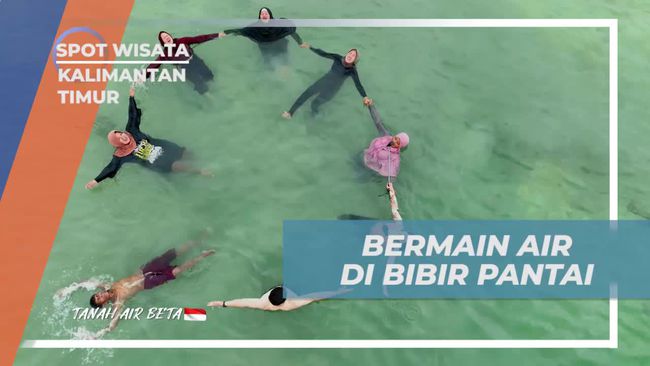 Bermain Air di Bibir Pantai Pulau Segajah, Kalimantan Timur, Selebriti dan Warga Nikmati Sore Penuh Keceriaan