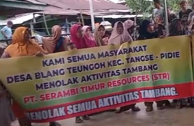Warga Blang Teungoh, Tangse, Pidie Ultimatum Pemerintah Cabut Izin Tambang PT STR, Ancambat Aksi Paksa dalam 3×24 Jam