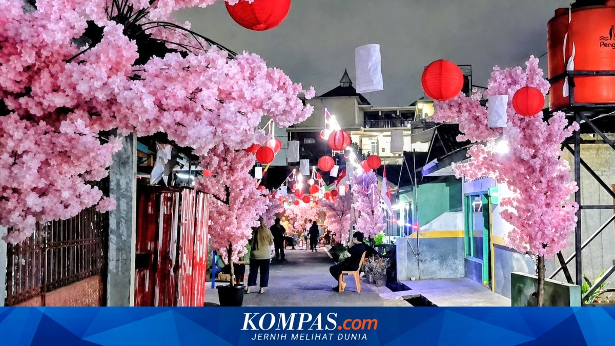 Warga Bandar Lampung Sulap Gang 100 Meter Jadi Kampung Sakura Bernuansa Jepang untuk Rayakan HUT ke-81 RI