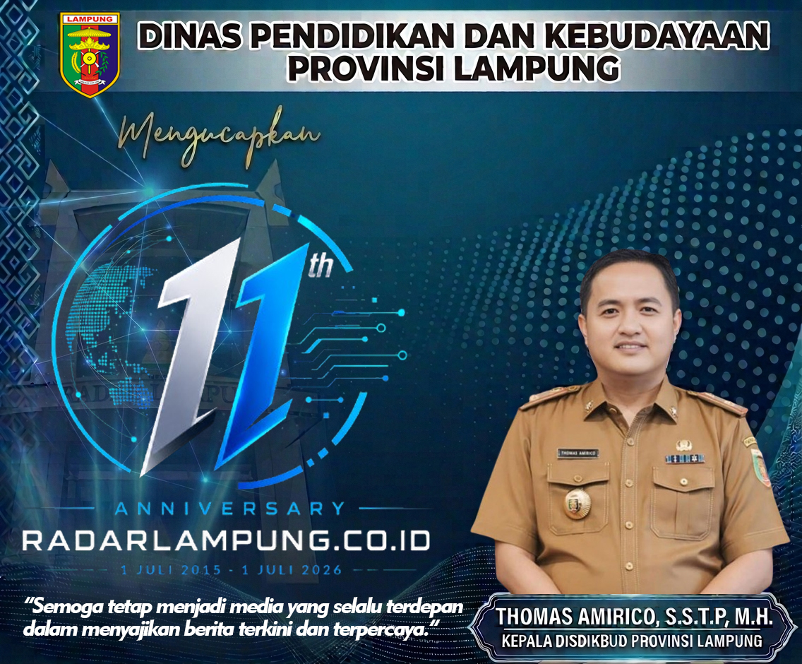 Kadisdikbud Lampung Thomas Amirico Ucapkan Selamat Hari Jadi Radar Lampung Online ke-11, Apresiasi Kiprah Media Lokal