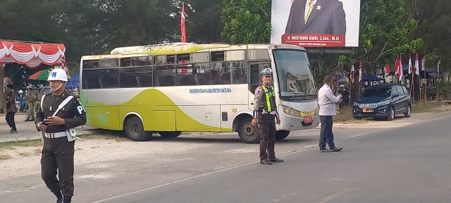 Satlantas Polres Natuna Kerahkan Personel Gabungan Amankan Ribuan Warga di Upacara HUT ke-81 RI, Ini Titik Fokusnya