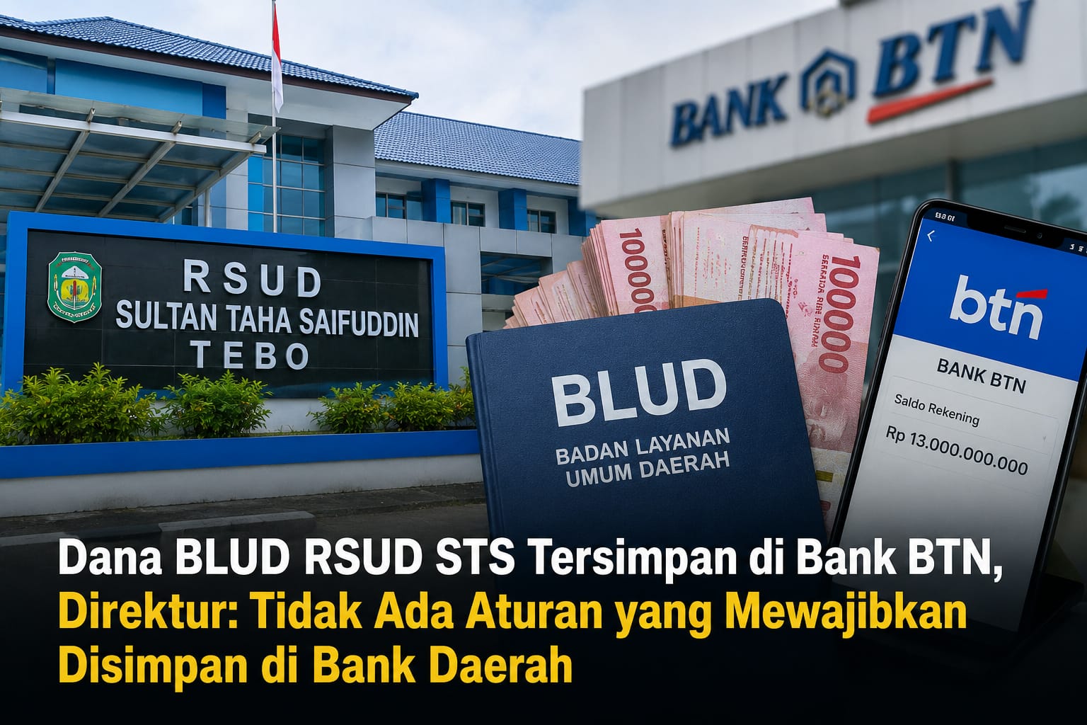 Direktur RSUD Tebo Bantah Dana BLUD Diputar ke Deposito, Tak Ada Aturan Wajib Simpan di Bank Jambi