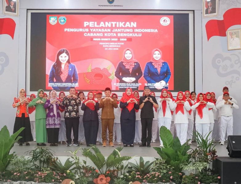 Pelantikan Pengurus YJI Kota Bengkulu Digelar di Balai Kota, Ketua Cabang Seluma Sampaikan Harapan Sinergi Edukasi Jantung
