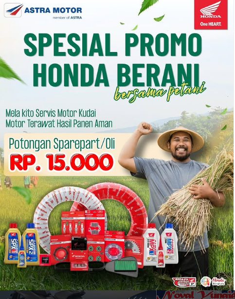 Astra Motor Bengkulu Beri Diskon Servis Rp15.000 untuk Petani Saat Musim Panen, Ini Syaratnya