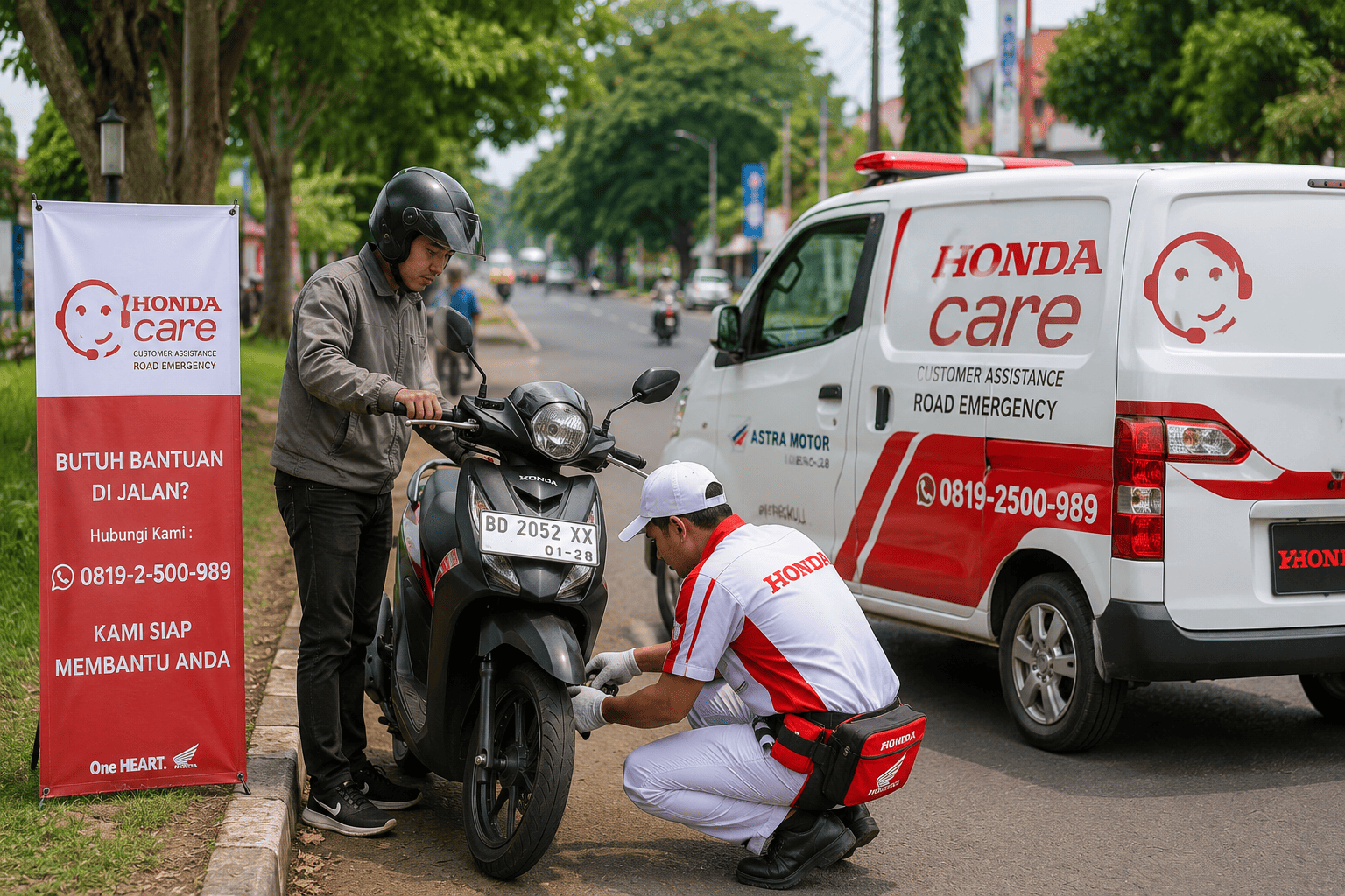 Honda Care Bengkulu Siap Datang ke Lokasi saat Motor Mogok, Begini Cara Akses Layanannya