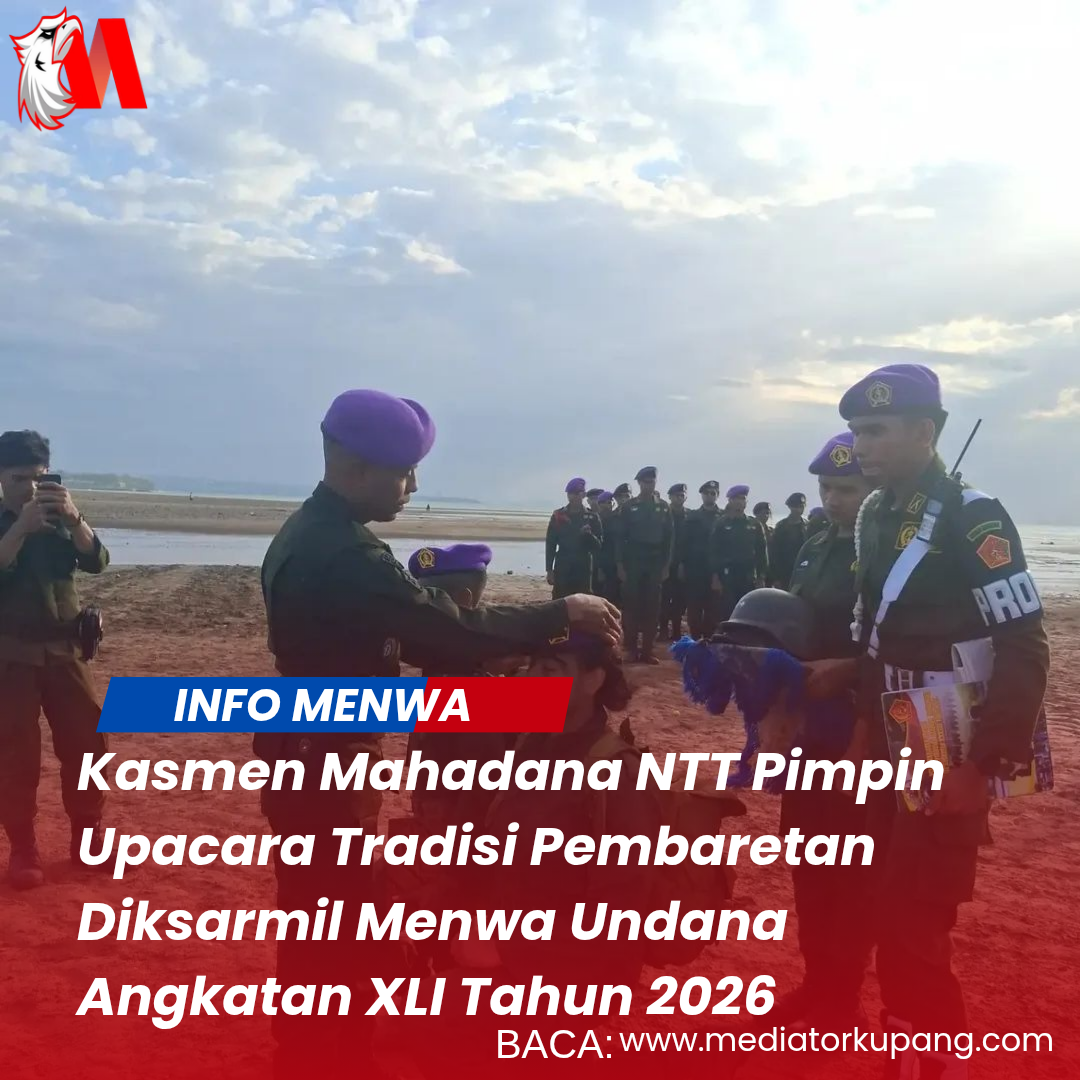 Kasmen Mahadana NTT Rony Do Carmo Pimpin Pembaretan 41 Anggota Baru Menwa Undana di Pantai Manikin