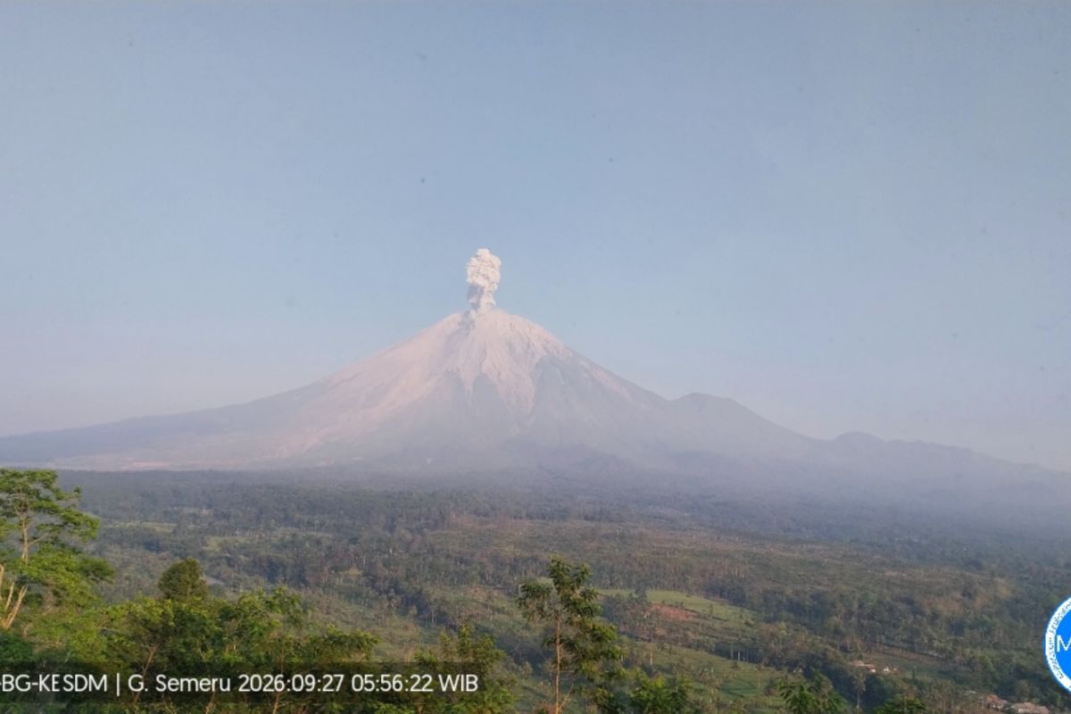 Gunung Semeru Erupsi 4 Kali Sejak Subuh, 4 Aliran Sungai di Lumajang Wajib Dikosongkan