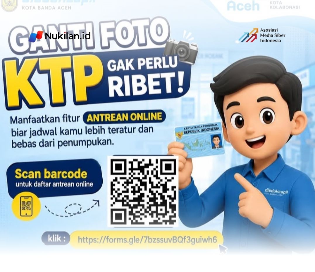 Disdukcapil Banda Aceh Buka Layanan Ganti Foto KTP-el Online 11-14 Agustus, Begini Syarat dan Cara Daftarnya