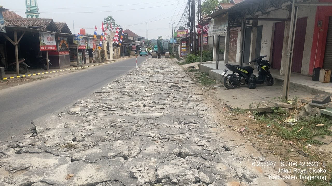 Ruas Vital Cangkudu-Cisoka di Tangerang Mulai Diperbaiki Bertahap, 1,38 Kilometer Ditangani Tahun Ini