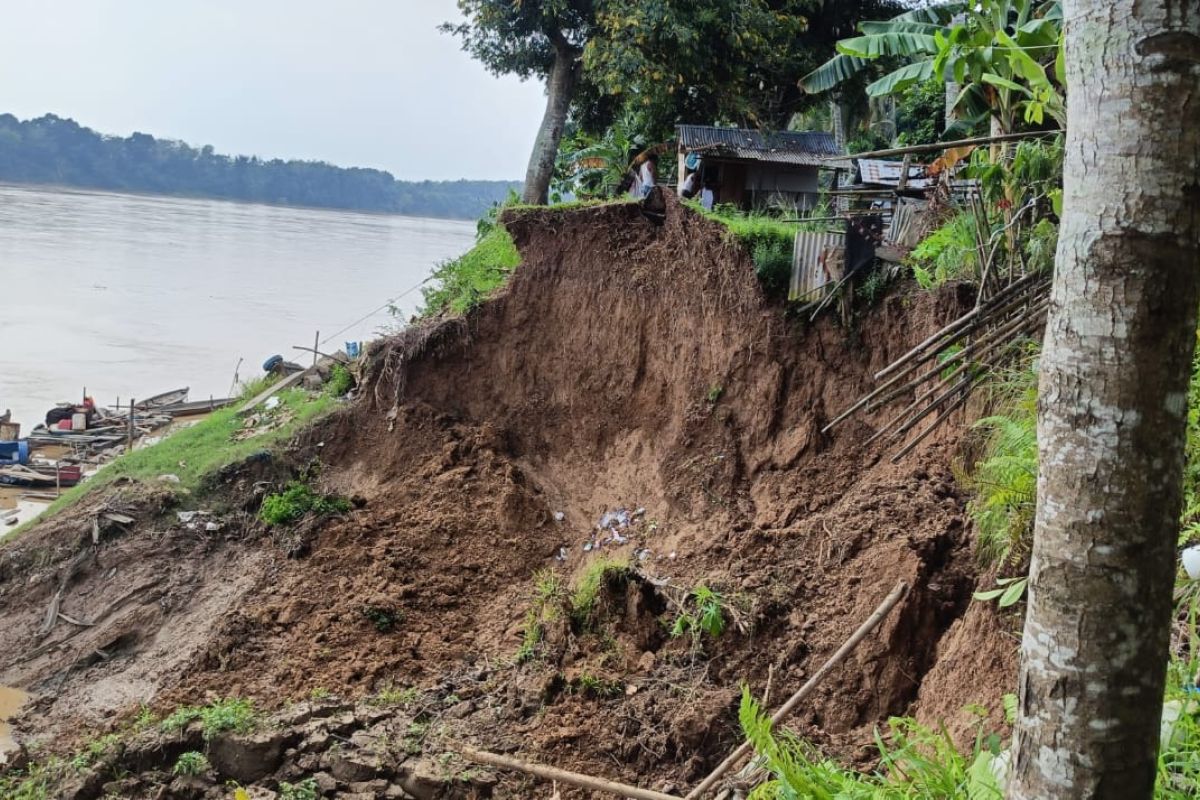 BPBD Batang Hari Catat Empat Titik Longsor di Bantaran Sungai Batanghari, Satu Rumah di Pasar Terusan Terancam Ambruk