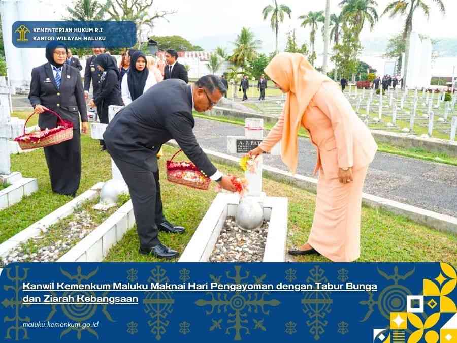 Kanwil Kemenkum Maluku Peringati Hari Pengayoman ke-81 di TMP Kapahaha Ambon, Kakanwil Tekankan Pengabdian Aparatur