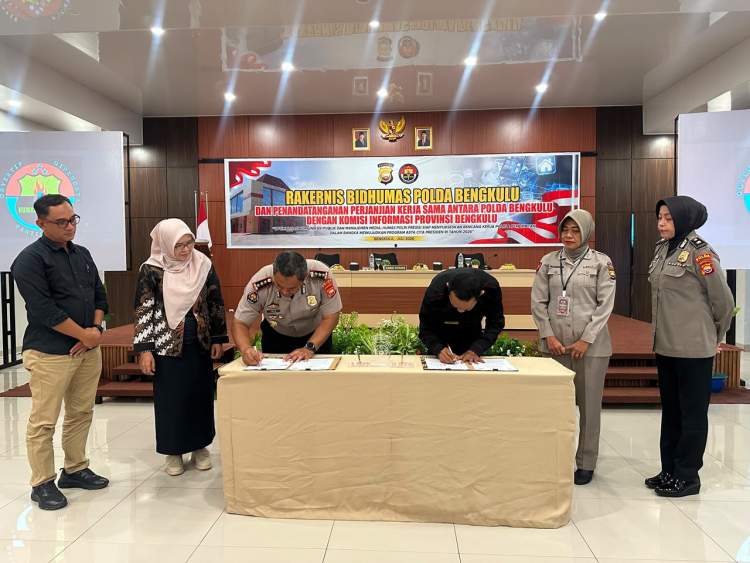Polda Bengkulu Teken Kerja Sama dengan KIP Perkuat Keterbukaan Informasi, 3 Polres Raih Penghargaan Humas