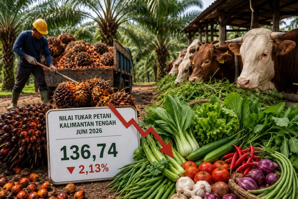 NTP Kalimantan Tengah Turun 2,13 Persen pada Juni 2026, Harga Sawit dan Ayam Potong Tekan Pendapatan Petani